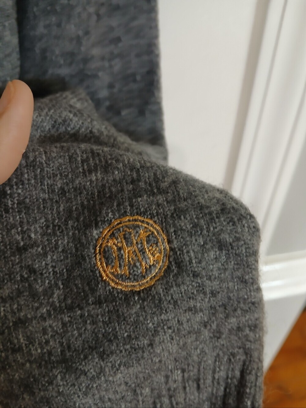 Alma Mater Gray V-Neck Sweater with Orange 'T' Accent Tennessee Vols College - Picture 6 of 9